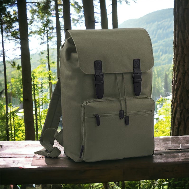 Retro Laptop Backpack - Green