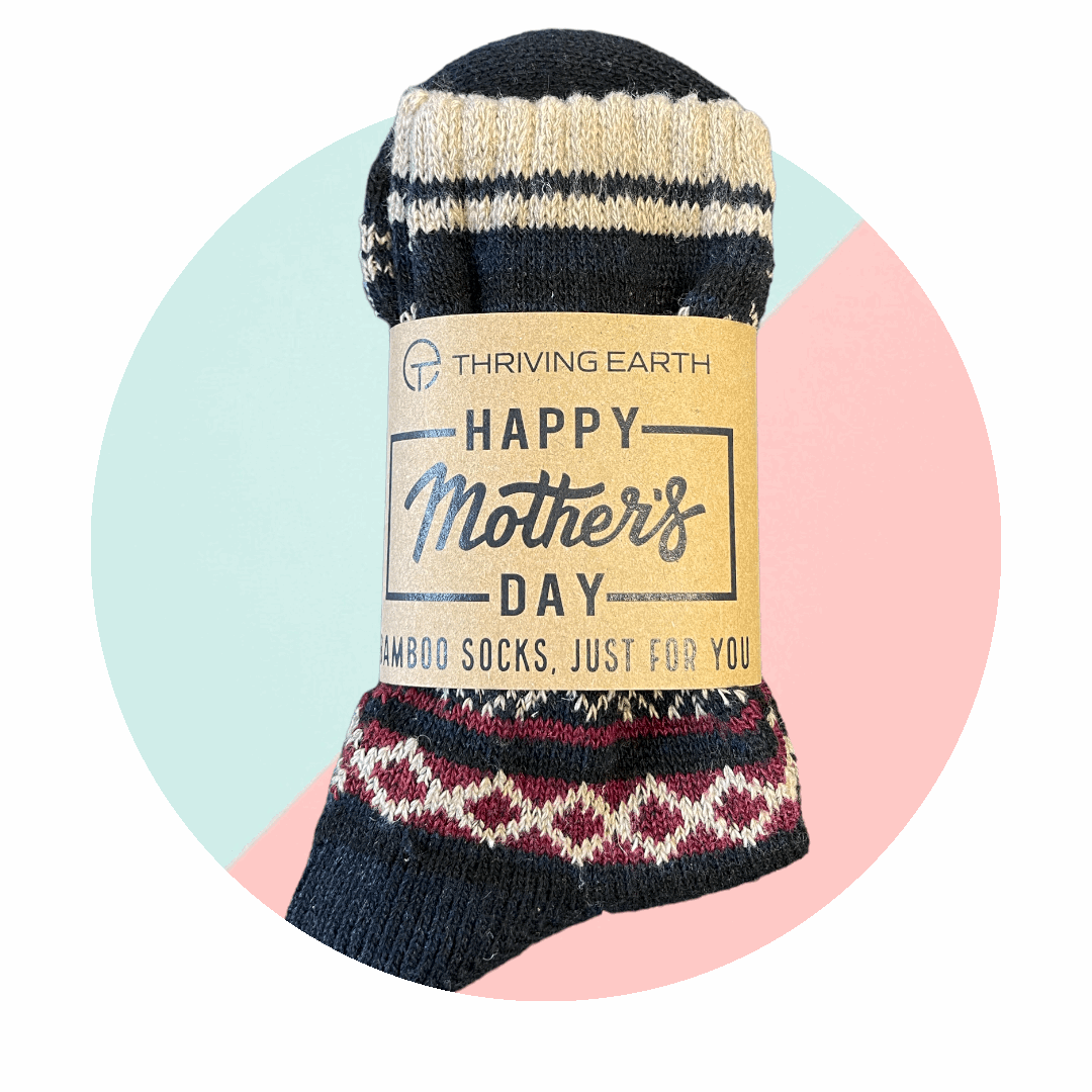 Multree Navy Mothers Day Bamboo Socks