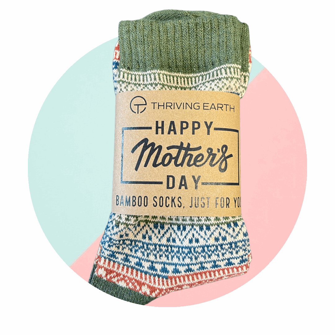 Green Bamboo Mothers Day Socks
